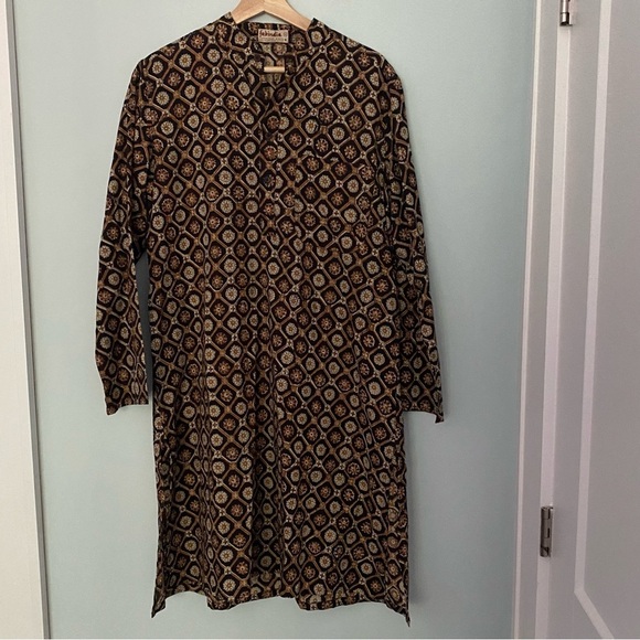 NWOT FabIndia hand blocked cotton tunic/cover-up/Kurta - Picture 1 of 6